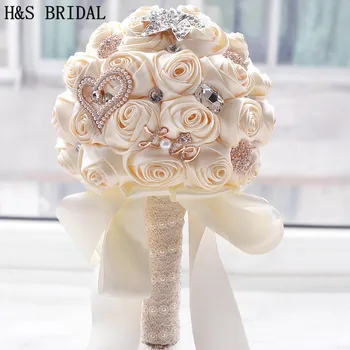 SUPER VENTA ❤️ Precioso ramo de flores artificiales para boda, cristales brillantes con perlas, 8 colores, 2020 - discount item 25% OFF Bodas y eventos