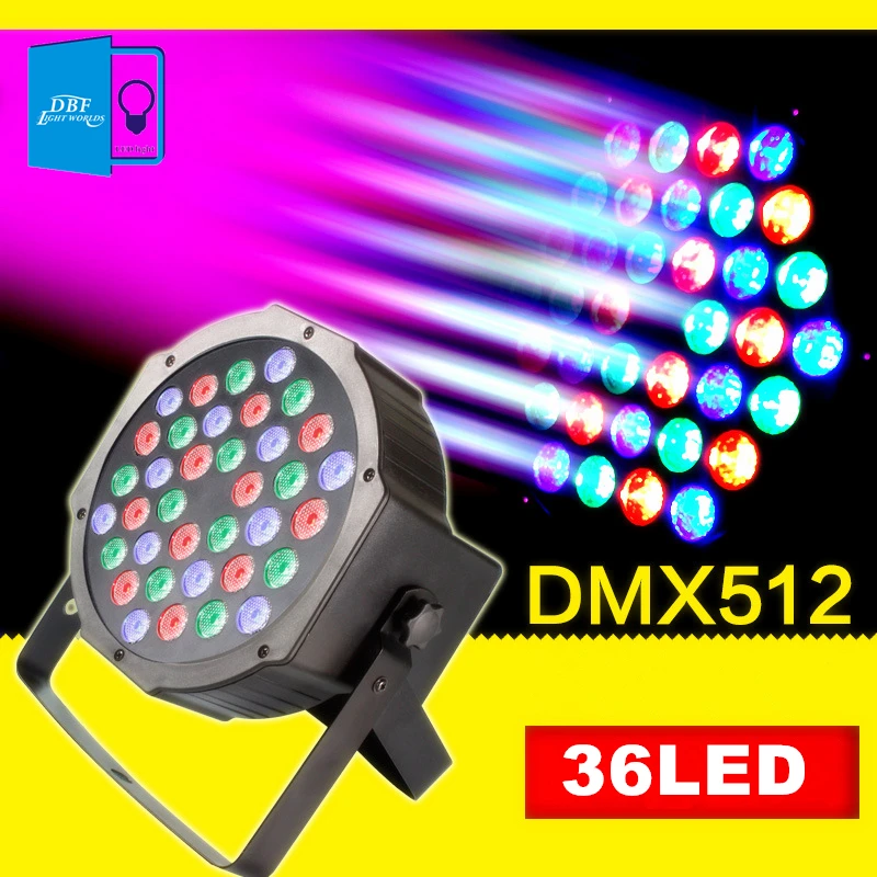 

[DBF]LED Stage Lights 36 RGB PAR LED DMX Stage Lighting Effect DMX512 Master-Slave Led Flat Par lights for DJ Disco Party KTV