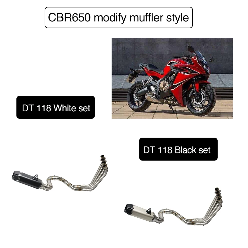 ZSDTRP para CBR650F CBR 650 Universal de la motocicleta tubo de Escape silenciador modificado escapar Moto Escape medio tubo de sistema completo