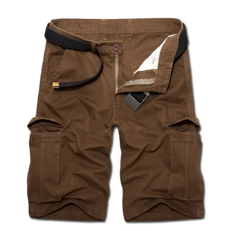 Повседневные пляжные шорты мужские рабочие шорты однотонные многокарманные шорты мужские большие размеры 4 цвета пять брюк