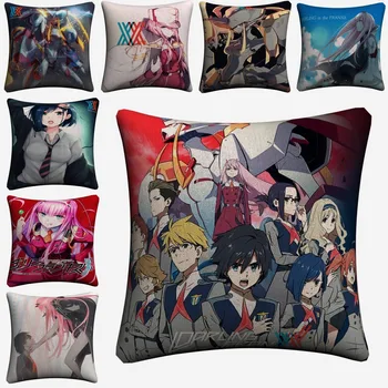 

Darling In The Franxx Anime Decorative Linen Cushion Covers For Sofa 45x45cm Throw Pillow Case Home Decor Pillowcase Almofada