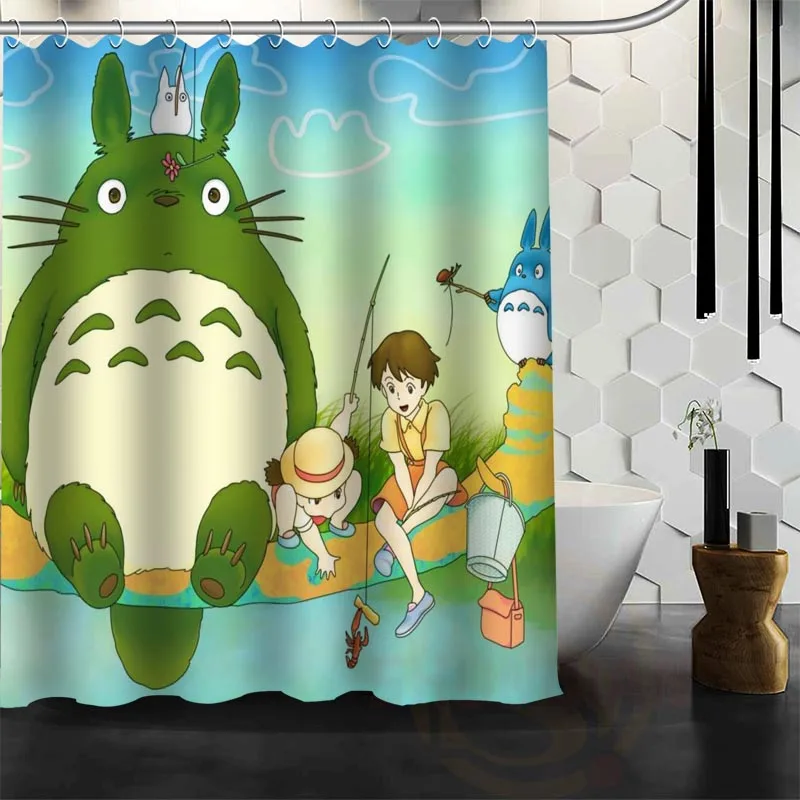 Лучшая занавеска для душа My Neighbor Totoro на заказ ванной водонепроницаемая ткань