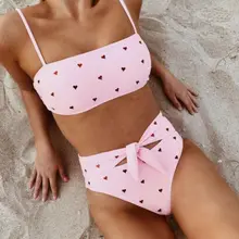 Модные женские туфли Strappy бикини наборы для ухода за кожей бюстгальтер с мягкими чашечками, пляжная одежда купальник трусики для женщин купальник Высокая талия