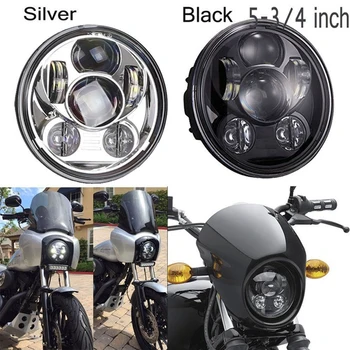 

Black/Chrome 5.75" LED Headlight ,5 3/4" Front Driving Head Lights Motorcycle Headlamp For harley Softail, Dyna , Sportster