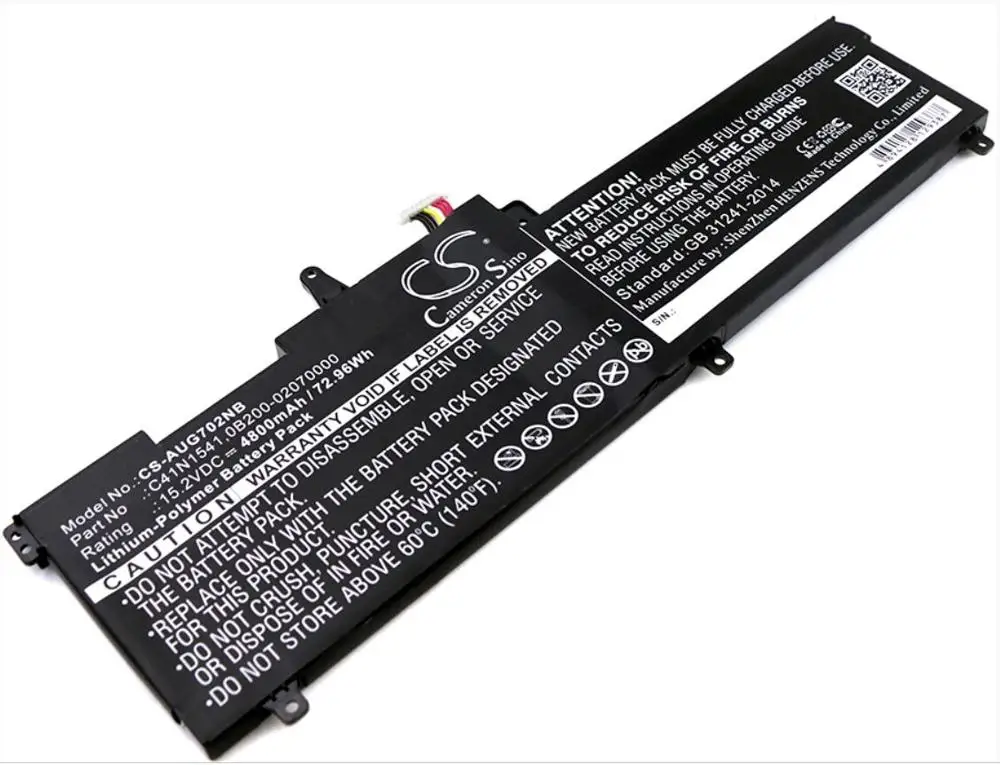 Аккумулятор Cameron Sino 4800 мАч для ASUS GL702 702V 702VM GB031T GC004T GC010T GC279T ROG Strix GL702VT 0B200 02070000
