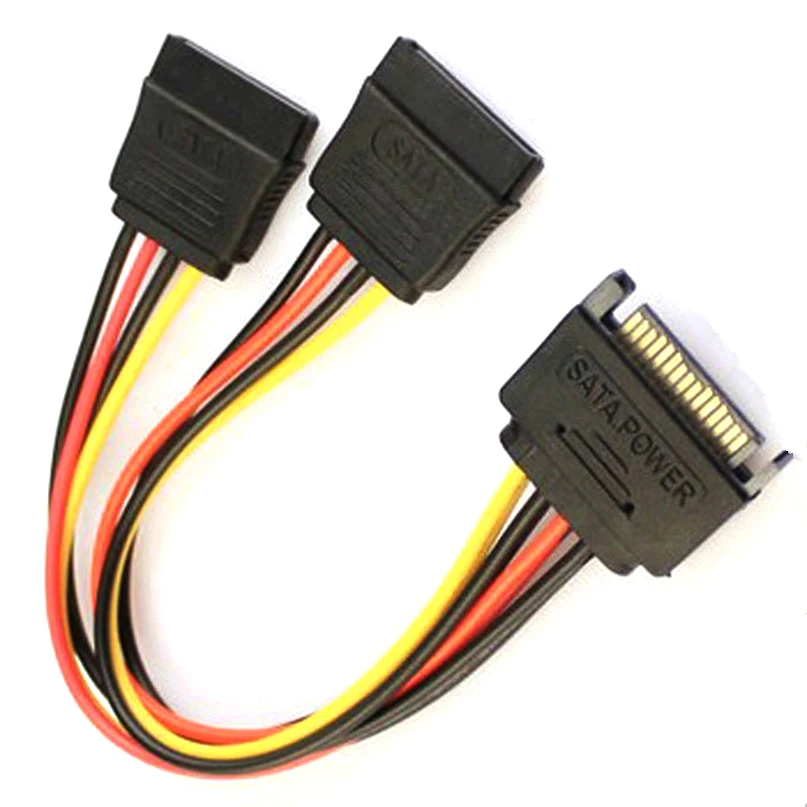 1 шт. кабель питания SATA 15 Pin Male-2 Female HDD Y сплиттер универсальный Соединительный