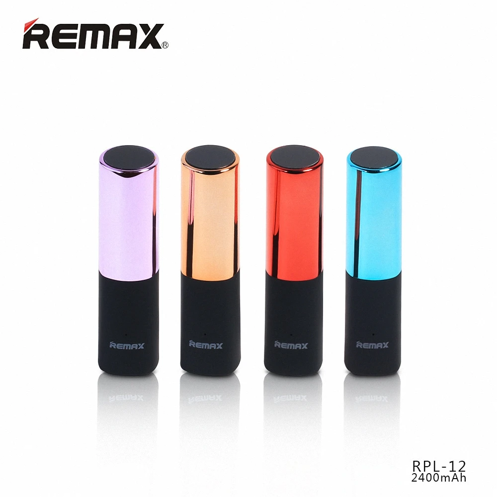 Remax портативная губная помада мини 10000 мАч Внешний аккумулятор Powerbank 2400 пленка
