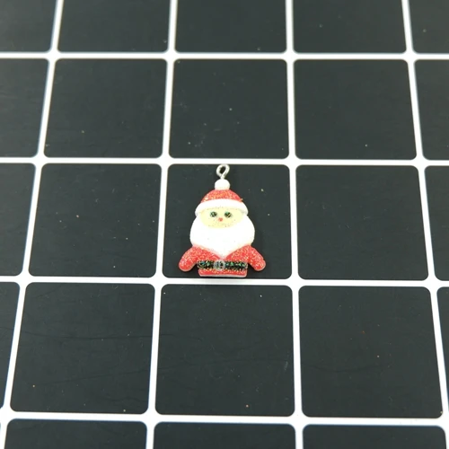 Милая Смола Рождественская елка Санта подвеска с Санта-Клаусом подвески для DIY украшения Браслеты ожерелье серьги брелок плоская спина, кабошон - Окраска металла: 16