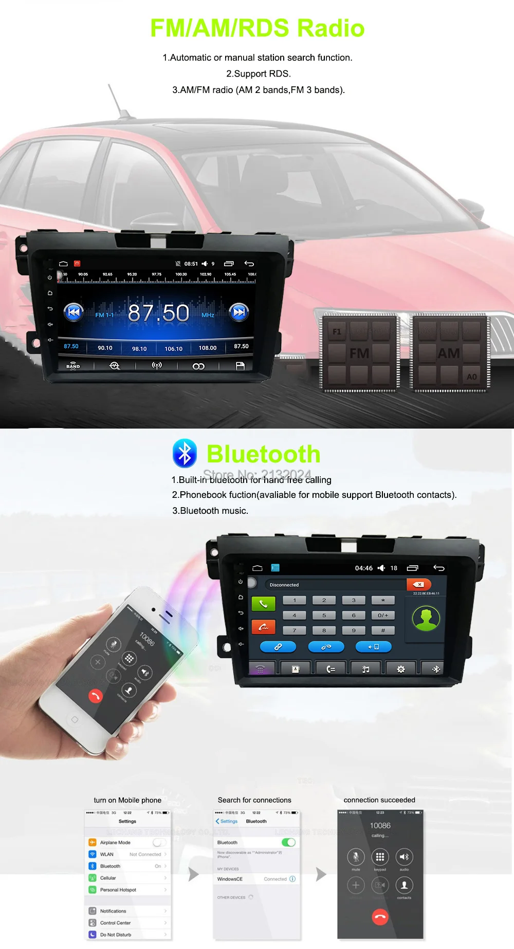 Best Funrover 9" Android 8.0 2 din Car DVD Player multimedia for Mazda CX7 CX-7 2G+32G auto radio tape recorder GPS Navigation navi 15