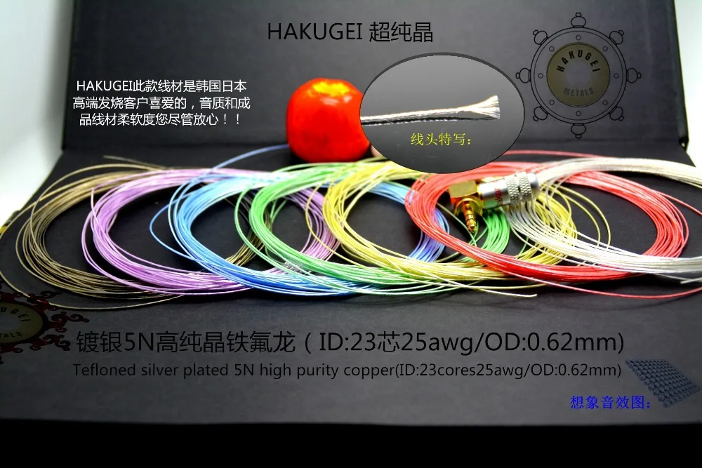 

Tefloned silver plated 5N high purity copper 23cores25awg/OD:0.62mm 12meters