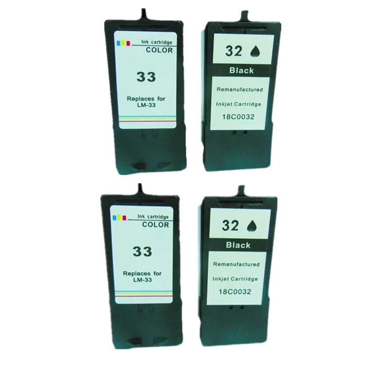 4 шт. чернильный картридж для Lexmark 32 33 18C0032 18C0033 X5410 X5450 X5470 X7300 X7350 X8310 X8350 Z800 Z805 Z810 Z812