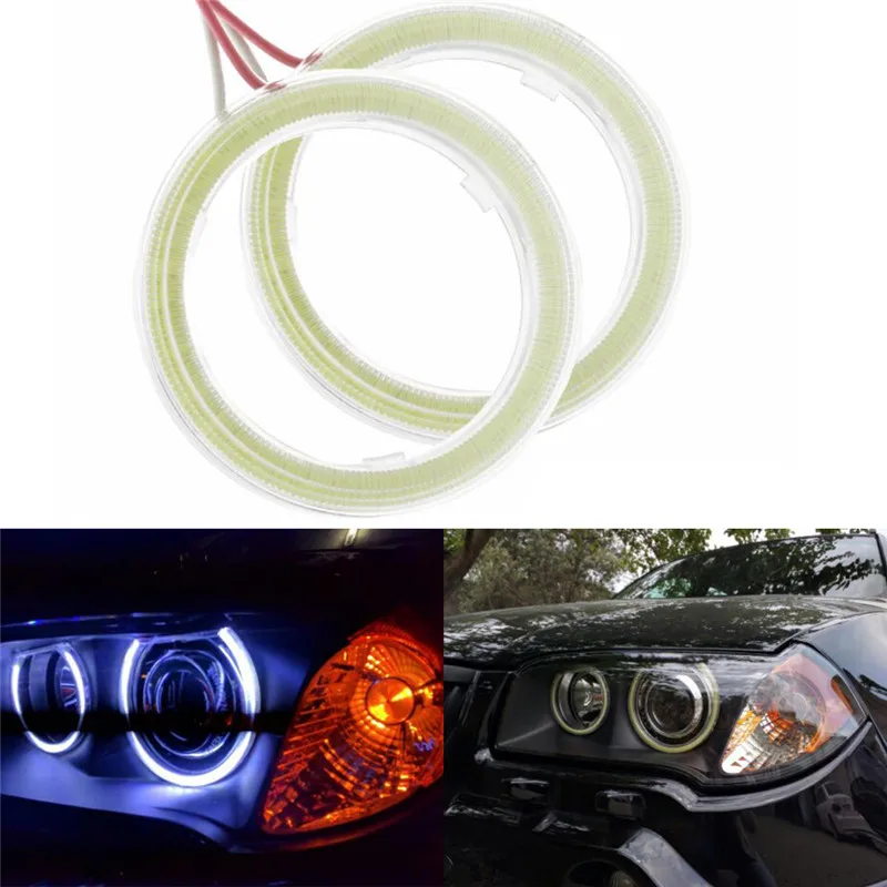 

Motorcycle Led COB Headlight Fog Light Ring Car DRL Daytime Running Lights