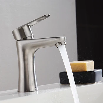 

Bathroom Faucet, 304 Stainless Steel, Hot and Cold Water Single Hole Basin Faucet Rotating Seat Wash Basin Faucet