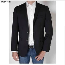 Индивидуальный заказ стиль мужские стильные Две кнопки синий свадебный пиджак званый ужин одежда пальто спортивный Блейзер костюм куртки