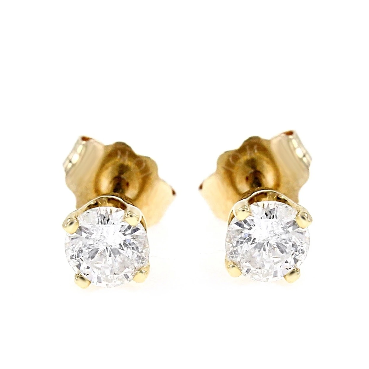 2/5 Ct D/VVS1 Simulated Diamond Solitaire Stud Earrings 14K Yellow Gold Over (1)