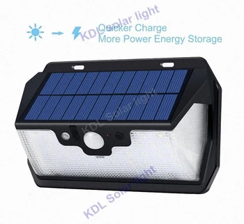 

55 LED 900lm Solar Light remote control radar smart 3 side lighting PIR Powered Outdoor cam street wall lamp yard camp g