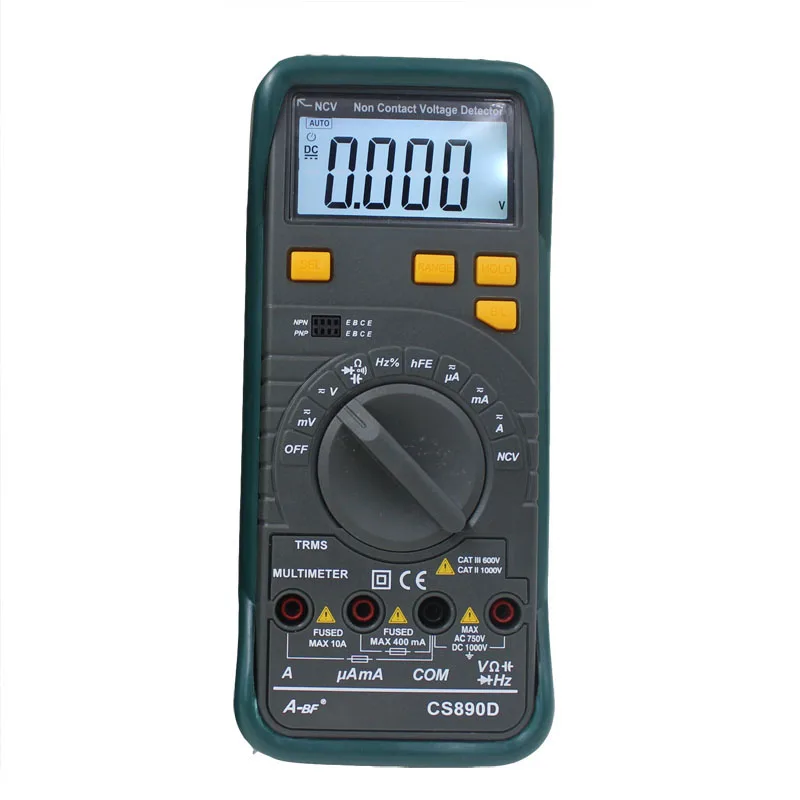 

A-BF CS890D Auto Ranging professional electrical digital multimeters,100mF Capacitance Test Pocket Portable, Backlight LCD