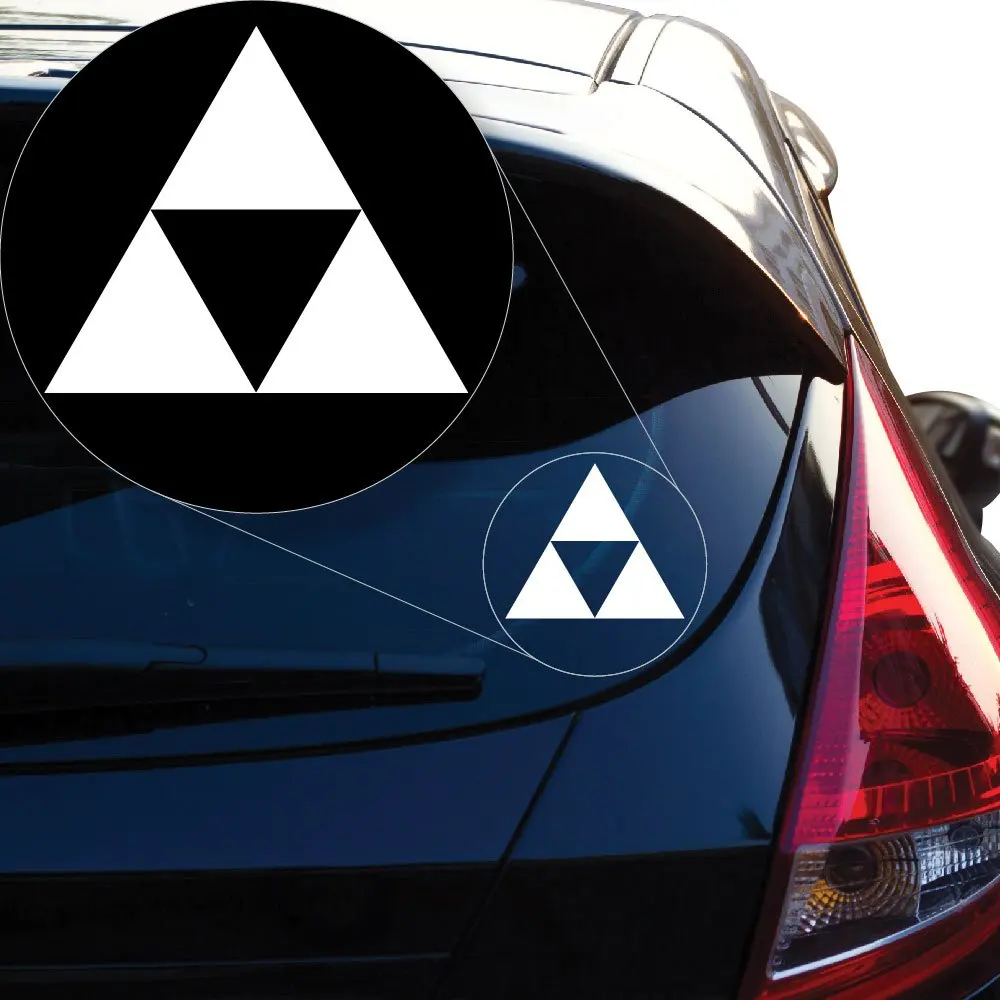 

Zelda Triforce Vinyl Decal Sticker for Car Window, Laptop and More (6" X 6.9", White) car stickers and decals car sticker