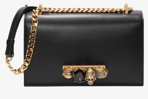 Уникальный дизайн Knucklebox Роскошные модные сумки через плечо с цепочкой клатчи кошельки - Цвет: black