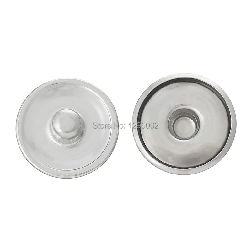

50Pcs Silver Tone Cabochon Setting 5.5mm Snap Buttons Fit Snap Bracelets Jewelry Making Charms Wholesale 18mm( 6/8") Dia