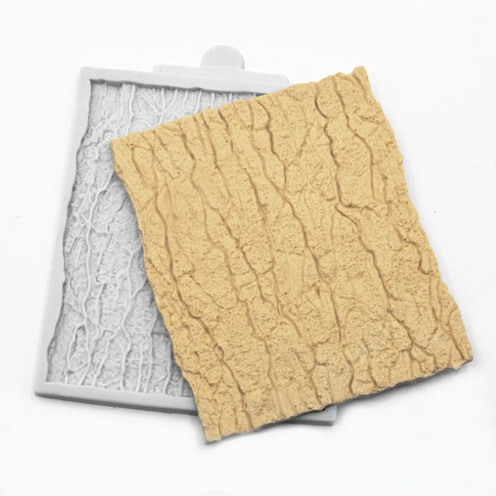 

Fondant Cake Mold Bark stump Fondant simulation bark surface cake decoration baking tools chocolate biscuit mold