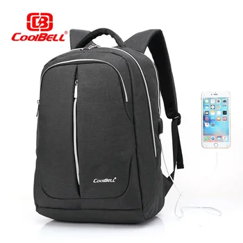 

Cool Bell Men Women Backpack Waterproof Shockproof Breathe External USB 15.6 inch Computer bag for Business Travel Student bag