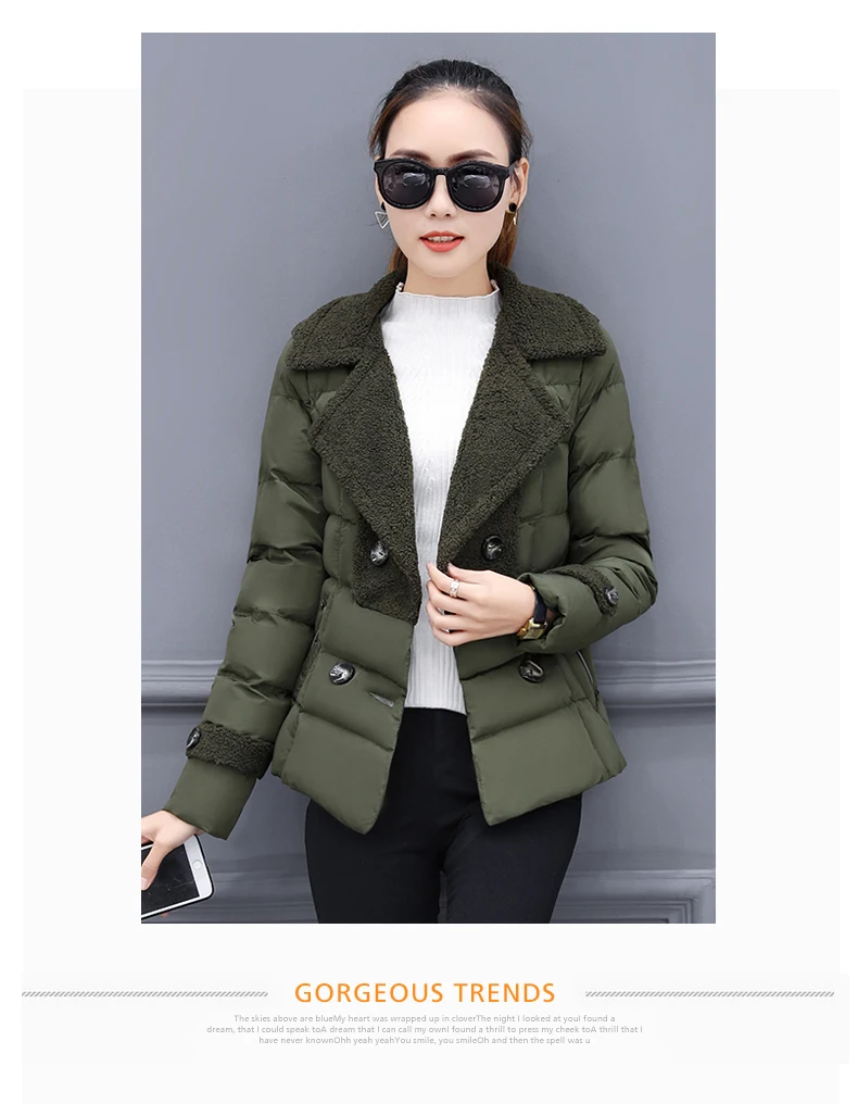 Tcyeek Parkas Женская мода зимняя куртка корейский стиль Короткие пальто женское повседневное хлопковое пальто женские элегантные костюмы LWL611