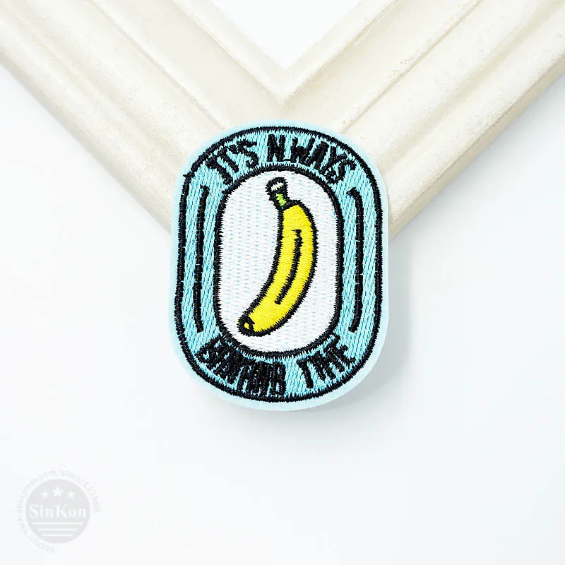 IT'S NWAYS BANANA TIME Cloth Badges Patch Jeans Bag Hat Clothes Apparel Sewing Decoration