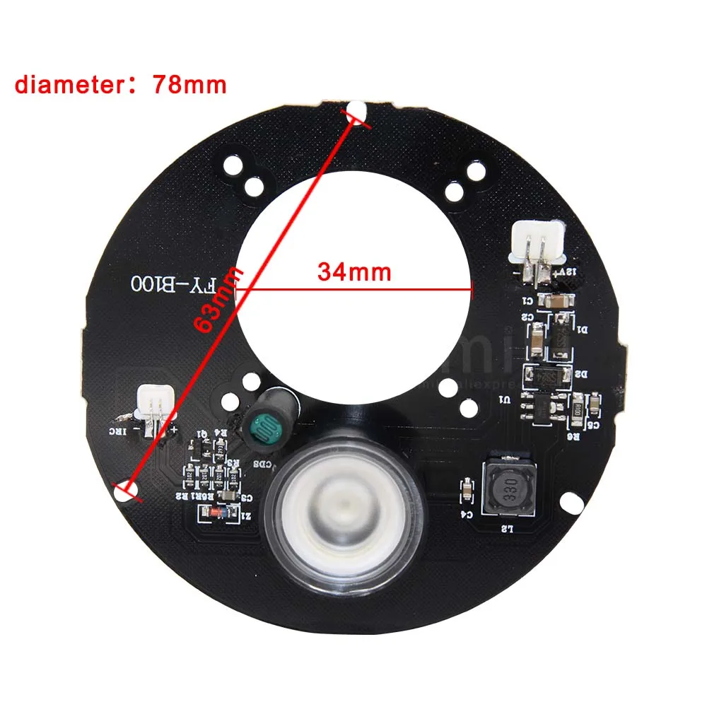 Yumiki пятно света инфракрасный 1x ИК светодио дный светодиодные доска хорошее ночное видение для камер видеонаблюдения (мм 78 мм диаметр)