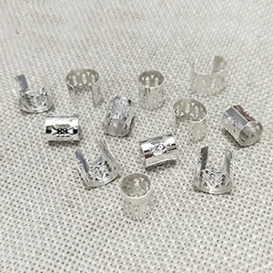 

adjustable silver color crimp end beads handbag strap connector tubes jewelry findings leather cord necklace ropes bracelet diy