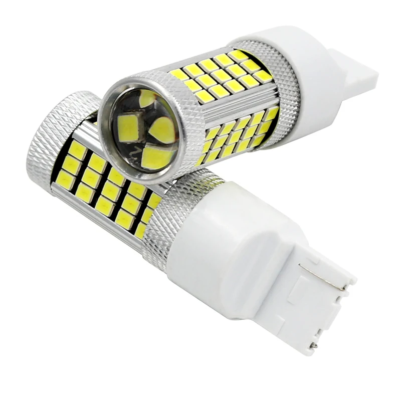 1x2 шт. T20 7440 W21W WY21W супер яркий 66 smd 2835 Светодиодный объектив Автомобильный