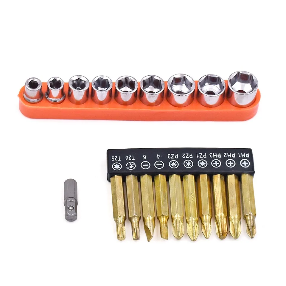 GOXAWEE 120PC Home Rechargeable Lithium Battery Hand Tool Set 12V Electric Screwdriver Hammer Drill Bit Wrench Accessories