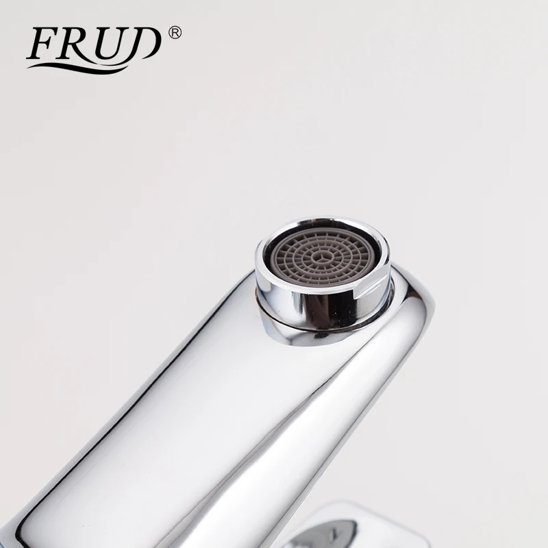 FRUD Chrome Plating Basin Faucet Bathroom Mixer Zinc Alloy Outlet Pipe Shower Faucet Bathtub Shower Head Cold and Hot Tap Home