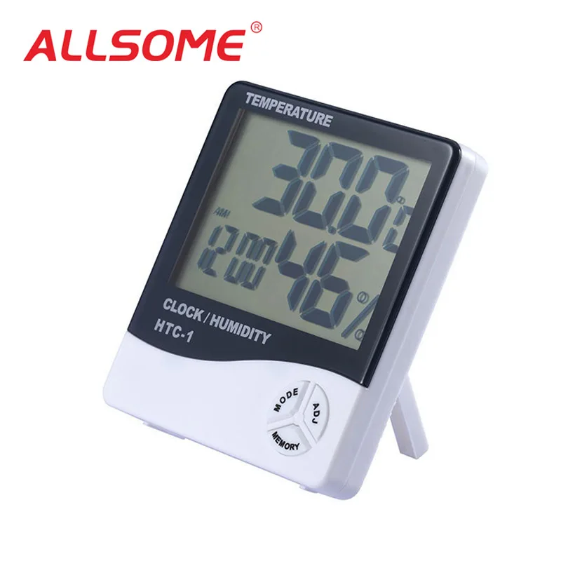 

ALLSOME digital multi tester Temperature HTC-1/HTC-2 of Humidity Meter Clock used for Weather Station Indoor Outdoor HT1426+