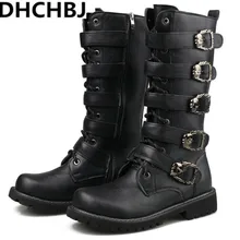 Новые весенне-осенние модные мужские ботинки «Мартенс», Мужская Высокая обувь, повседневные резиновые непромокаемые зимние мотоциклетные армейские ботинки черного цвета