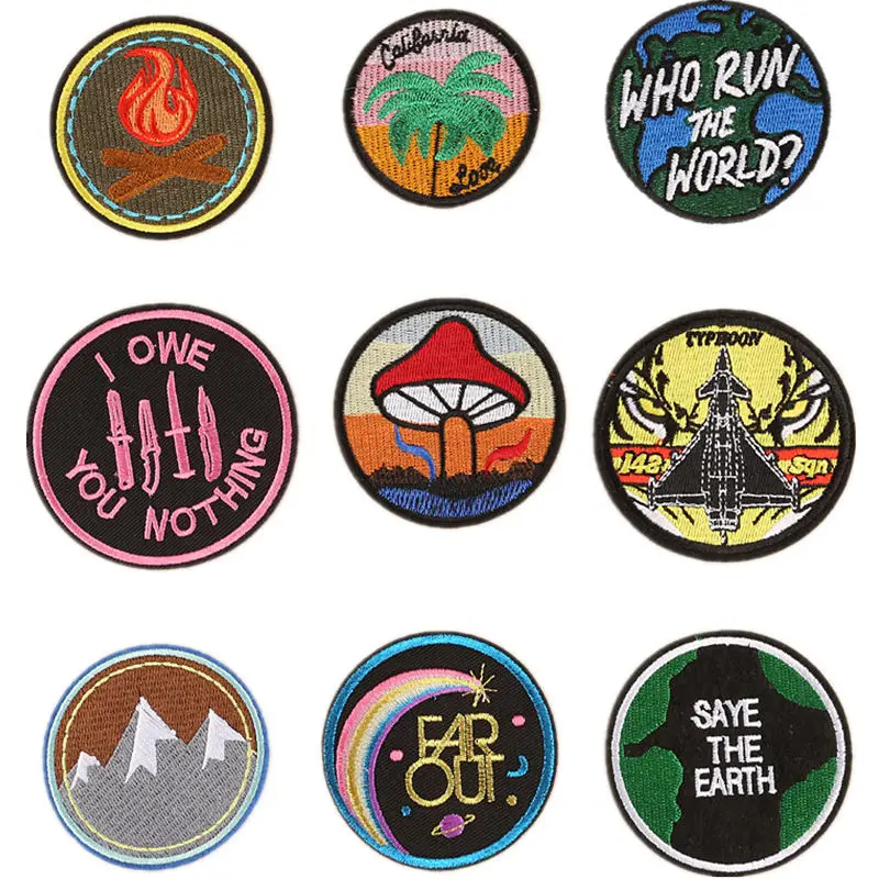 

New Iron Patches Nope Heart Parches Star Stripe Embroidered Applique for Jacket Clothes Stickers Badge DIY Apparel wholesale