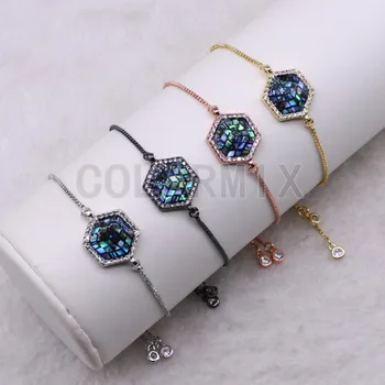 

10 pieces abalone shell bracelets geometric bracelet bangle wholesale jewelry handcrafted beaded bracelets 3571
