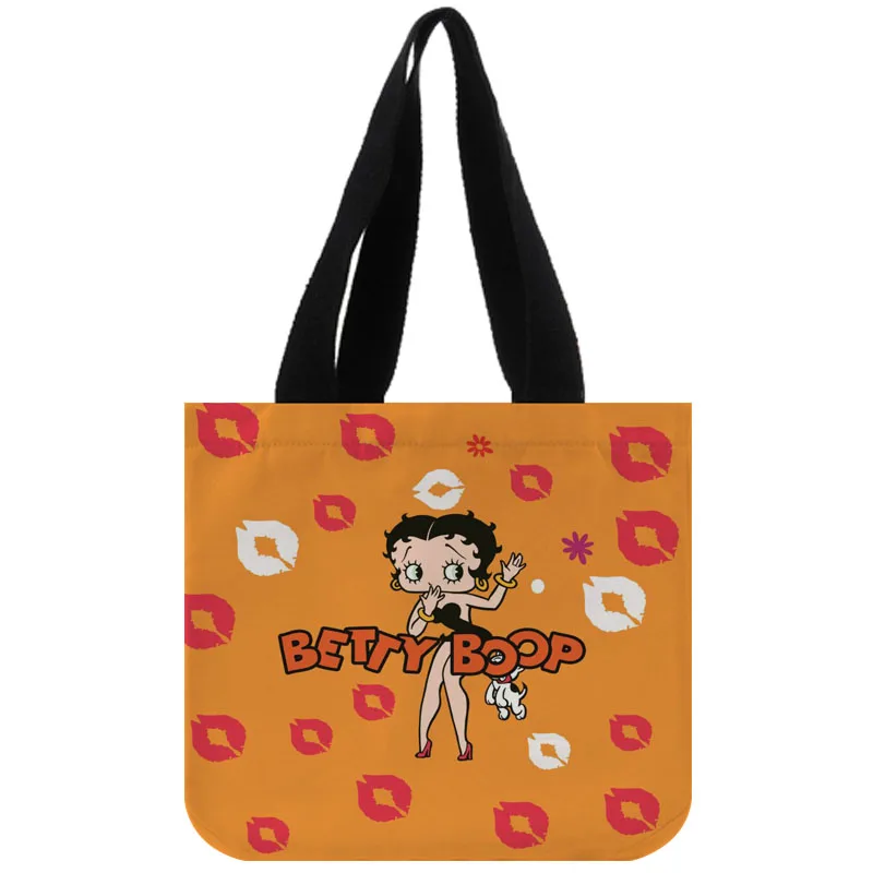 Сумка-тоут из хлопка и холста на заказ Betty Boop Shopping Складная многоразовая сумка с собственным логотипом оптом - Цвет: 40