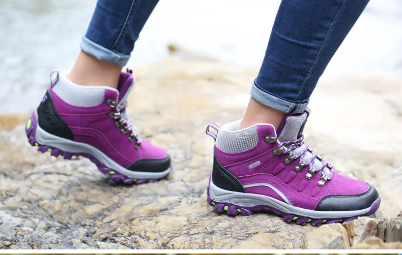Треккинговые ботинки, уличные водонепроницаемые женские Треккинговые ботинки, мужские альпинистские Трекинговые горные кроссовки, botas senderismo, женские Трекинговые ботинки