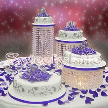 3 шт./компл. с украшением в виде кристаллов для торта из комбинации, подарки на день рождения с украшением в виде кристаллов, прозрачная акриловая подставка для свадебного торта свадебный торт дисплей