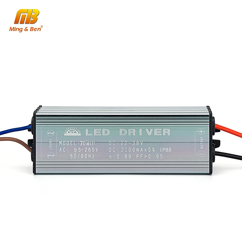 

2PCS LED Driver Power Supply 10W 20W 30W 50W 70W No Flicker 300-2100mA 50/60 HZ Convert AC 100-265V To DC 22-38V For Floodlight