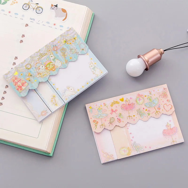 

60 Pages /Pack Romantic Ballet Cake Violin Pearl Memo Pad Sticky Notes School Office Supply Student Stationery