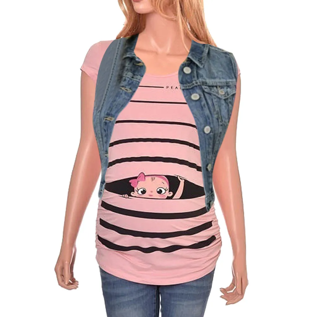 

Nursing Top Women Summer Short Sleeve Baby Print Casual Feeding T Shirt Feeding Maternity Pregnancy Clothes Plus Size 18Jan16