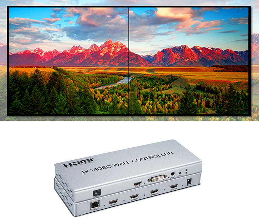 Видеостена контроллер 2x2 1 HDMI/DVI Вход 4 HDMI Выход 4 K ТВ процессор изображения шить 4 ТВ показывает Экран Сращивание