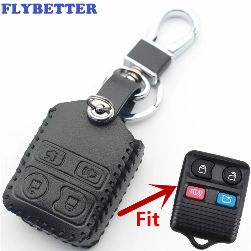 FLYBETTER натуральная кожа 4 кнопки дистанционного ключа чехол для Ford Crown/Victoria/Escape/экспедиция/Explorer стайлинга автомобилей L10