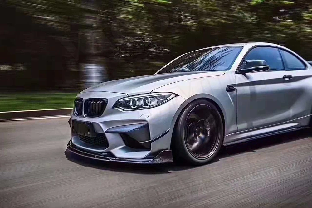 2 серии углеродного волокна передний бампер спойлер для BMW F87 M2 2015 2018 BP стиль