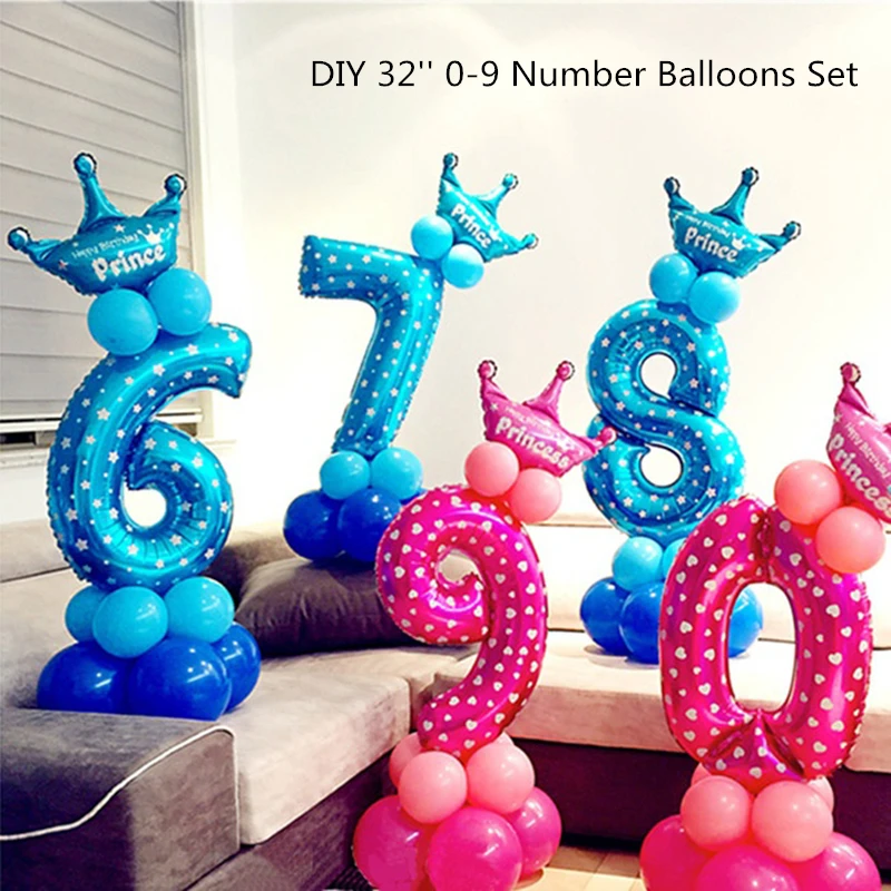DIY 32 'Ɔ 9 Количество воздушных шаров набор детский день рождения украшение