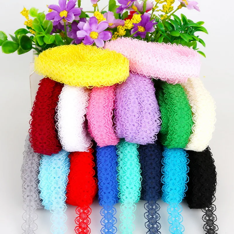 

15mm 5Yard/lot Width Lace Ribbon DIY Embroidered Net Lace Trim Fabric For Sewing Wedding Birthday Party Decoration Accessories