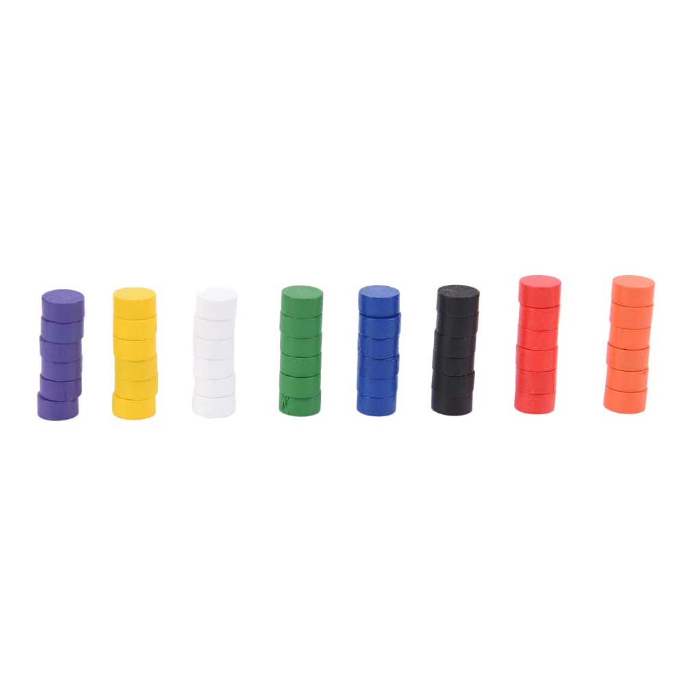 Various colors Game Dices 100 PCS Wooden Game Pieces Pawn/Chess Boardgame/Educational Games Accessories 8 Colors