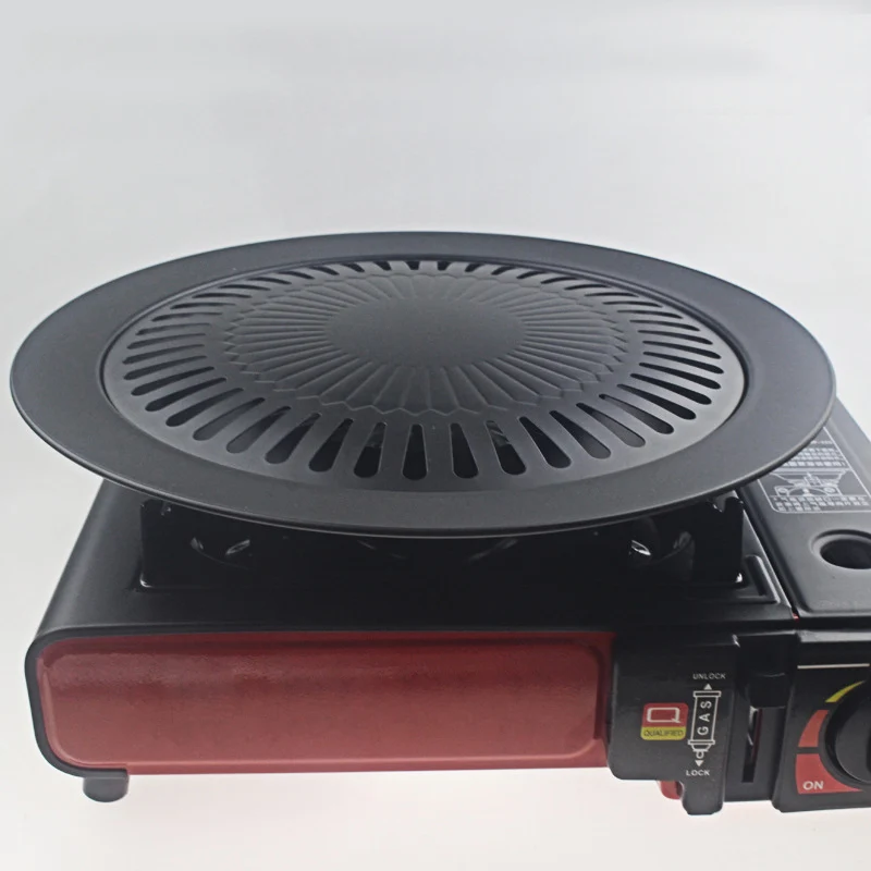 

Stainless Steel Smokless Mini BBQ Grill Outdoor Portable BBQ Oven Round Korean BBQ Gas Grill Not-stick Barbecue Pan Camping Gril